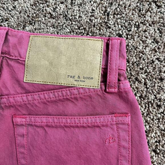 Rag & Bone Maya Shorts Womens 23 Pink Denim Jean High Rise Cutoff Organic - Picture 3 of 11